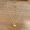 Stainless Steel Minimalist Dinosaur Pendant Necklace for Kids