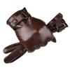 1pair Soft PU Anti-cold Gloves  Men Finger Mittens Black Thickened Gloves  Couple