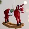 2Pcs Christmas Tree Hanging Ornament Resin Horse Figurine Hanging Decorations For Mantels Tabletop Holiday Decoration