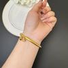 Luxury 24K 9999 Pure Gold Real Gold Curved Tube Round Bead Bracelet Women's Vintage Lotus Seed Bracelet