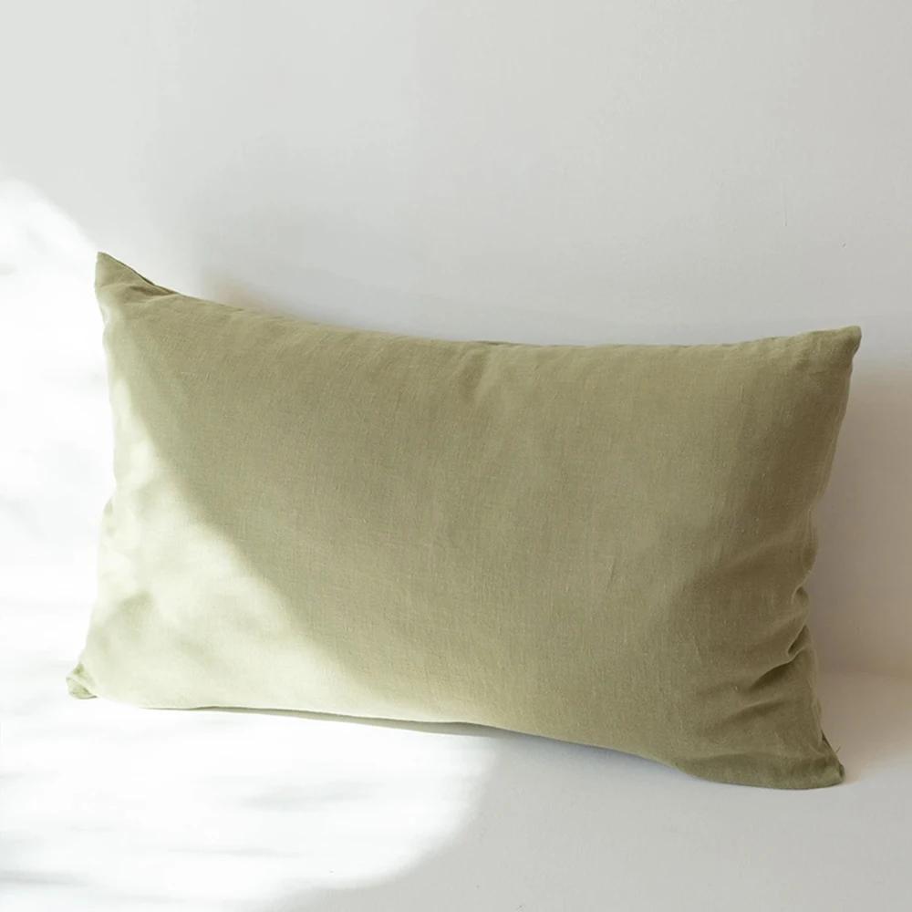 Ensemble de 2 Taies d'oreiller Douces Respirantes 100% Lin Housse de Coussin Décoratif Carré Différentes Tailles pour Lit Canapé Sofa Enveloppe
