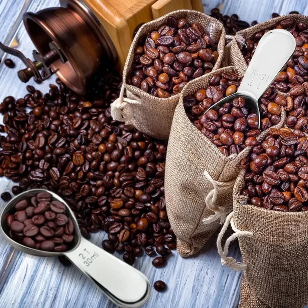 Kaffeelöffel, 304 Edelstahl Messkaffeelöffel Esslöffel kurzer Griff Esslöffel Messlöffel für Kaffee / Zucker