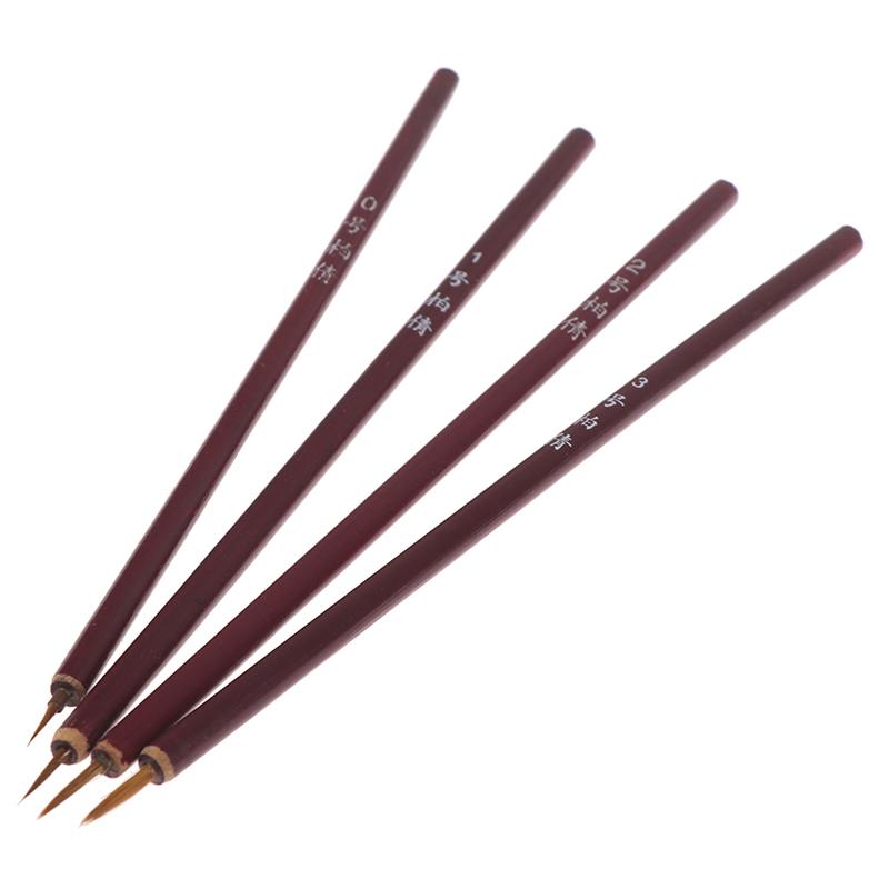 Tırnak Araçları Bambu Saplı Nail Art Resim Fırçaları Tırnak Astar Fırçası Kalem Macinure