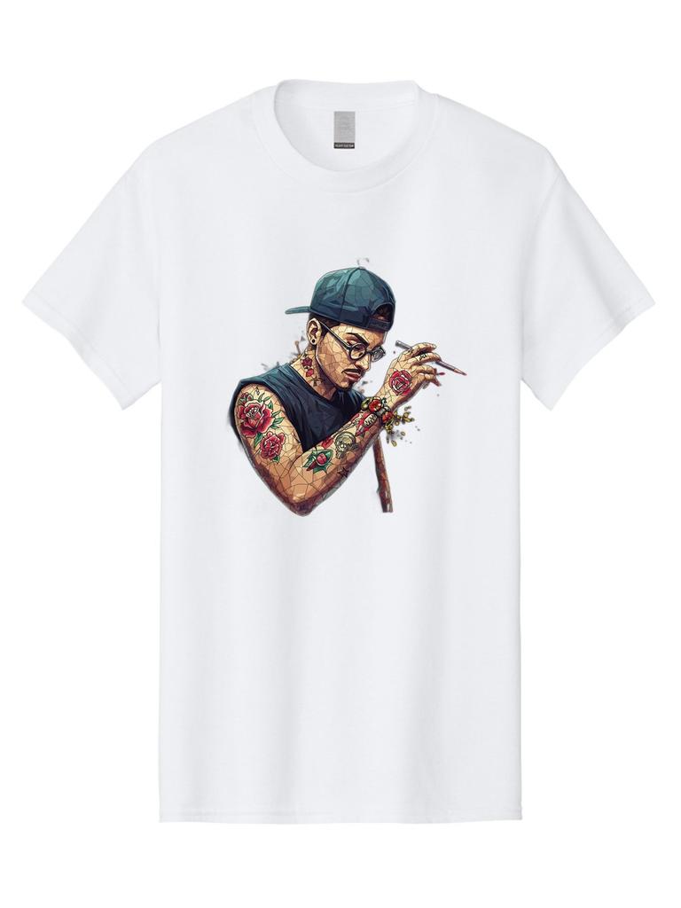 Tattooed-Man-2 Mens Graphic Tee, 100% Cotton, Casual Summer Wear