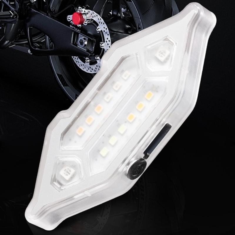 LED Lights for Motorcycle Bicycles 14 LED Adhesive Waterproof Flashing Lights Hazard Warning Light