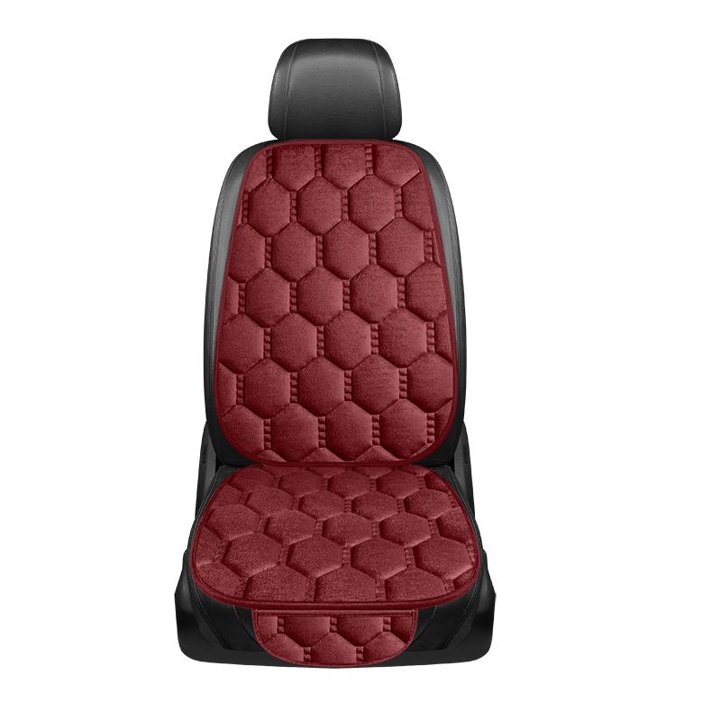 Car Seat Cushion Winter Short Plush Three Piece Set Without Backrest Anti Slip Winter Rear Universal Car Seat Cushion Warm