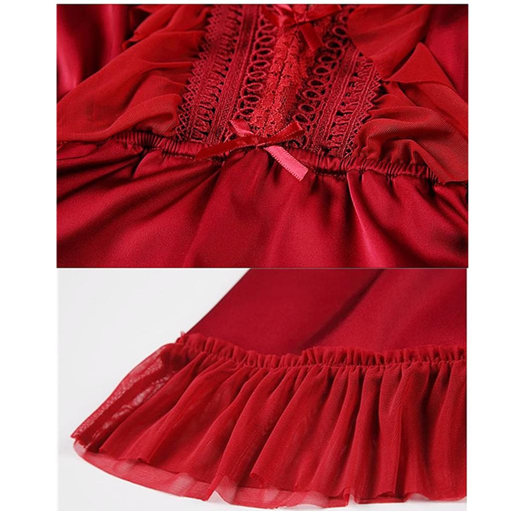 Babydoll Sexiga Underkläder Blommigt Mönster Broderad Spets Lång Topp Sexiga Underkläder Shorts Camisole Nattlinne 230503 [Loradouphi] Genomskinlig för Kvinnor