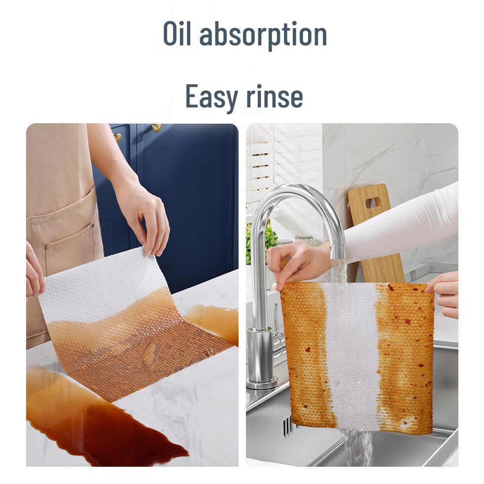 Lazy Person's Dual-Use Disposable Wipes: Absorbent, Non-Oily, Ideal for Kitchen Cleaning