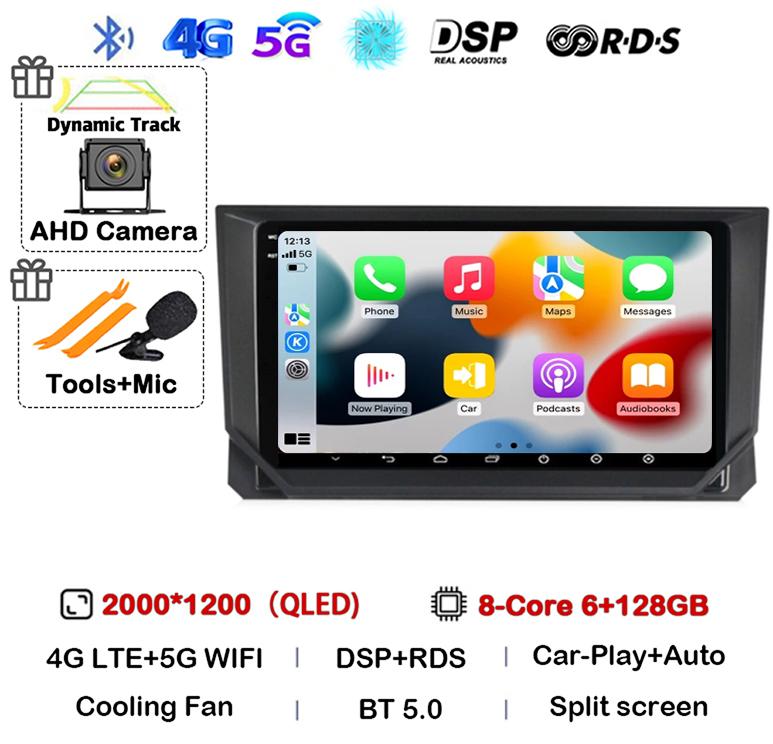 Android 14 Carplay Auto 4G+WIFI Car Radio for SEAT Ibiza 2017 2018 2019 2020 Stereo GPS Multimedia Video Player 360 Camera Audio