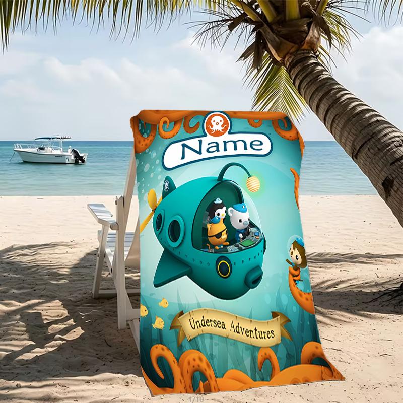 Customizable personalized beach towels Octonauts themed designs.Suitable for the beach, yoga, sports;ideal as beach accessories