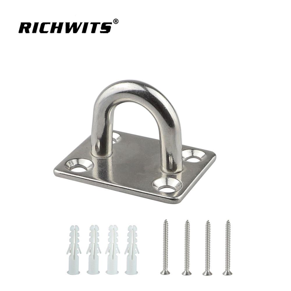 

RICHWITS Stainless Steel Door Latch and Ceiling Fan Mount Eyebolt 304 Stainless Steel, 5mm, with Screws, 0.029kg