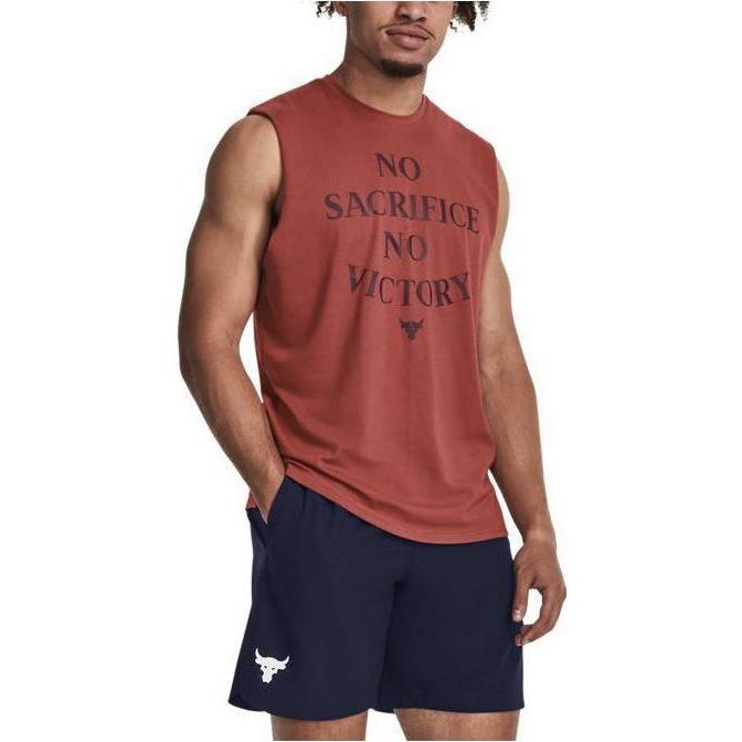 Under Armour Project Rock Buchstabenprint Trainings-Tanktop Herren Tops Rot 1380180-635