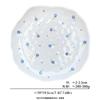 Korean Ins Style Handmade Ceramic Plate Irregular Floral Cake Dessert Dish
