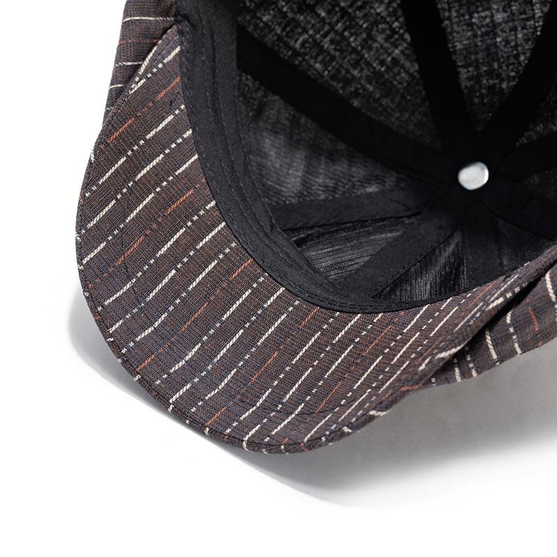 Striped Octagonal Cap Men's British Vintage Painter's Cap Newsboy Cap Women's Cap