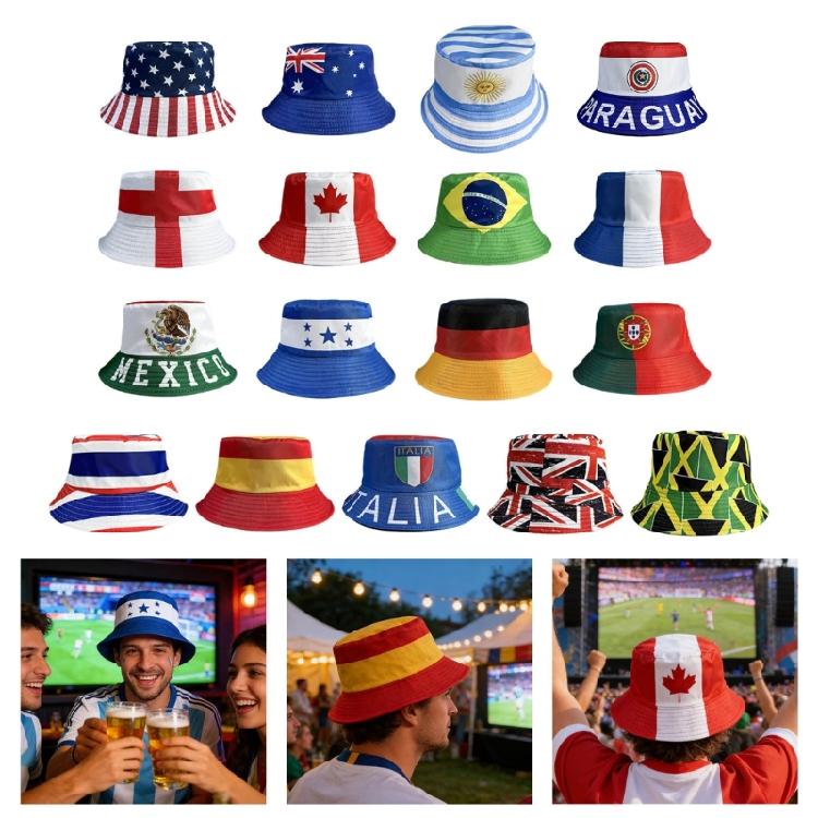 Cappello a Secchiello Convertibile a Tema Calcio Poliestere Traspirante Cappello da Pescatore Per Amante del Calcio e Celebrazione di Festival