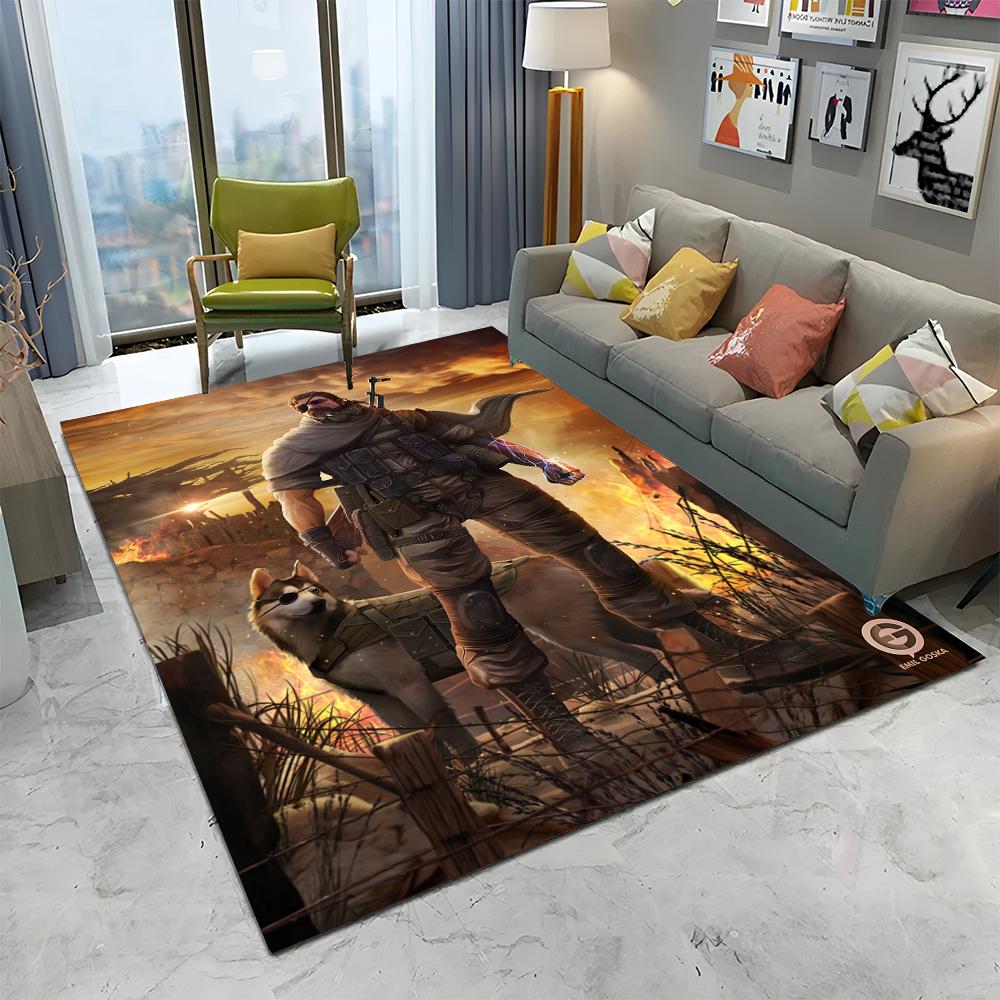 Alfombra de Dibujos Animados para Jugadores de Metal Gear Solid para Decoración de Hogar, Sala de Estar, Dormitorio, Sofá, Felpudo, Alfombra Infantil para Área de Juegos, Alfombrilla Antideslizante para Suelo
