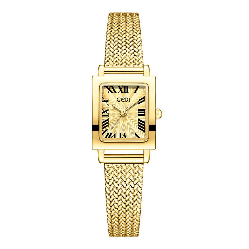 High-Value Wheat Ear Small Gold Watch Women'S Small And Exquisite Small Square Watch Niche High-End Women'S Quartz Watch