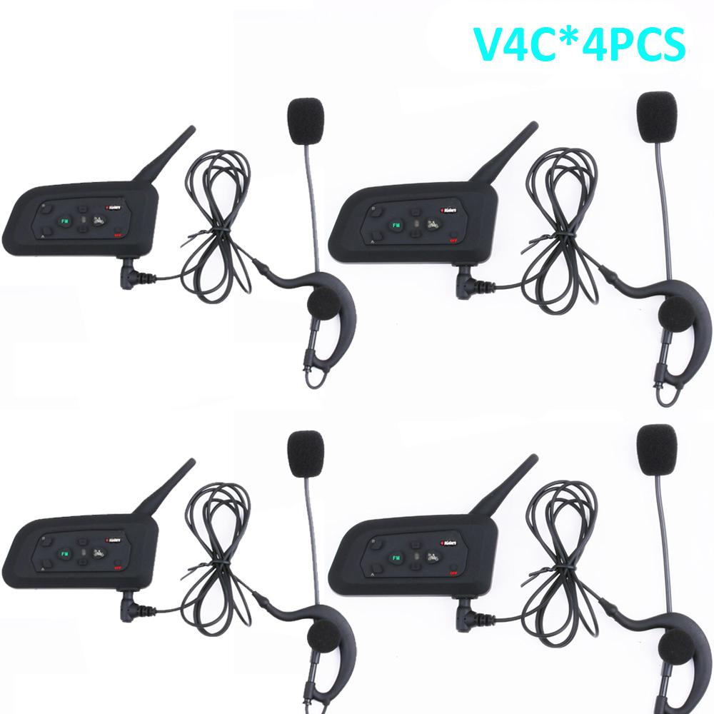 4 Users Football Referee Intercom Headset V4C Full Duplex Bluetooth Headphone Soccer Conference 1200M Coach Judger Interphone