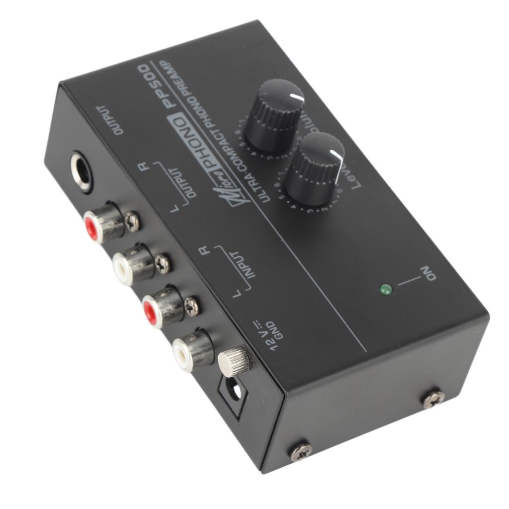 Phono Turntable Preamp Ultra Low Noise Independent Volume Control Phonograph Preamplifier for Record Player 100‑240V