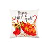 Thanksgiving Pumpkin and Maple Leaf Single Side Printed Sofa Pillow Cover 45x45cm Without Insert Autumn Harvest Decorative Cushion Case