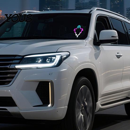 Dynamic Lighting Effects for Trucks Solar Ghost Car LED Light, USB Wireless Animated Warning Lights Windshield And Seasonal Decorations Rear Window, 6