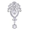 Gorgeous and Luxurious Drop-shaped Brooch Set with Diamonds, Trendy and Popular Alloy Clothing Accessory Pin