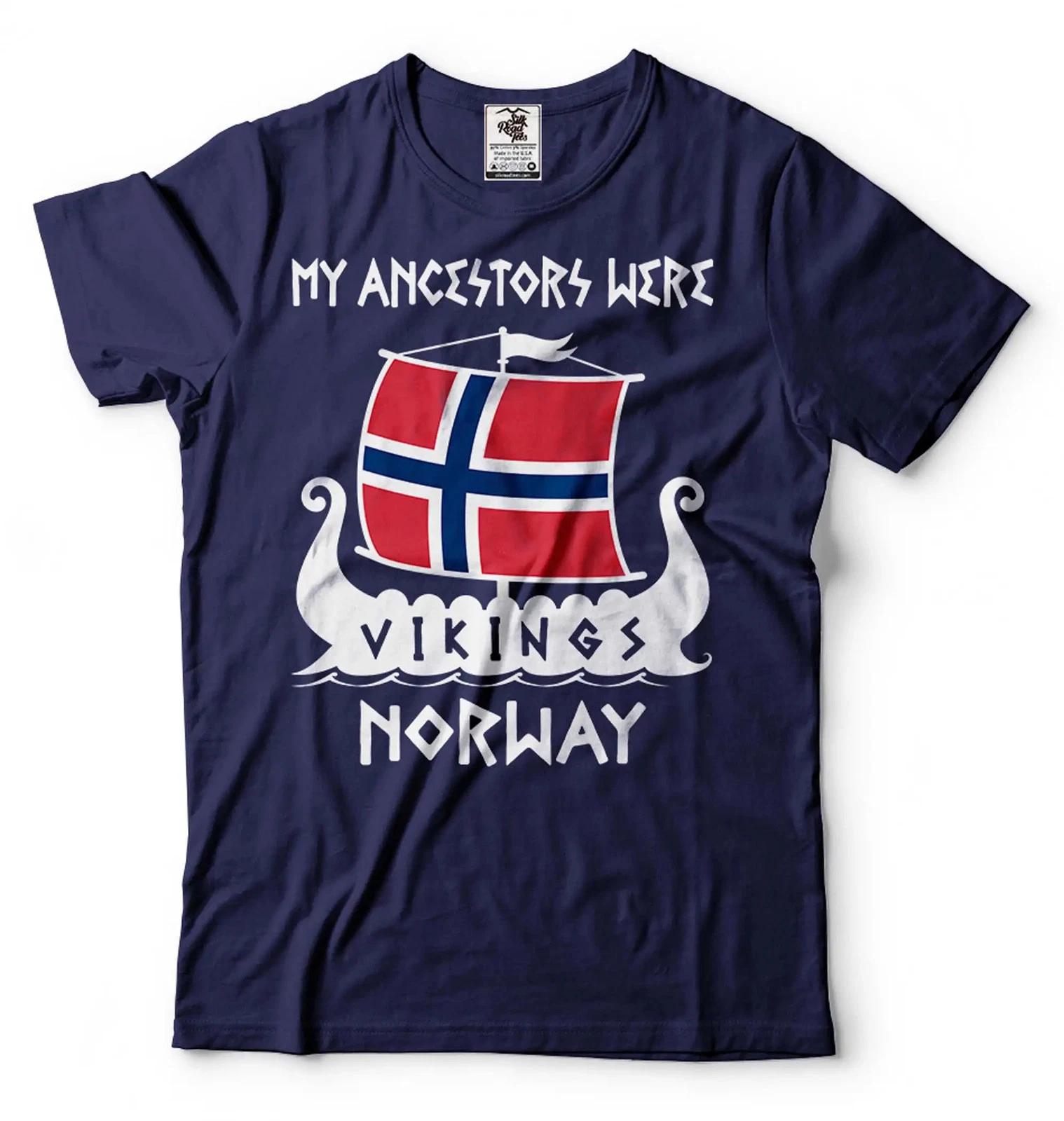 Men s Norwegian Flag Tee My Ancestors Were Vikings Norway T-Shirt XL