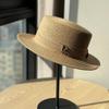 Retro Hepburn-style straw hat for women, suitable for summer outings and vacations at the seaside, beach sun protection hat, vintage flat-brimmed