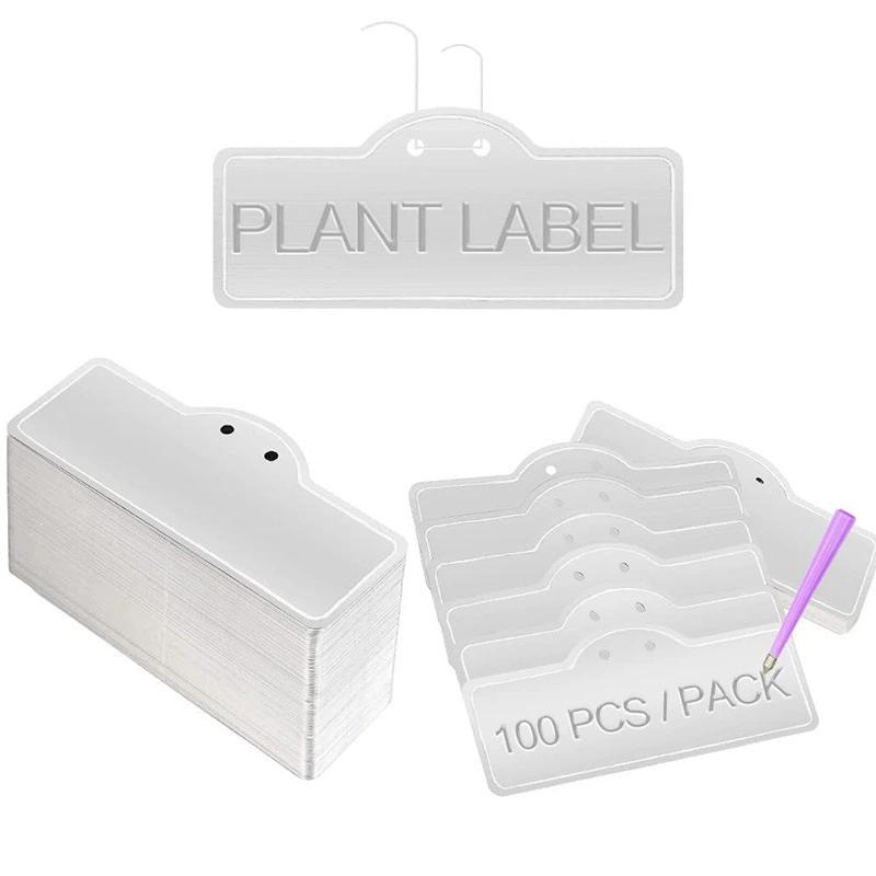 Metal Plant Labels: 100 Pcs Waterproof Rust-Resistant Aluminum Garden Tags - 25° Tilt Design for Easy Reading Outdoor Plant Markers for Gardeners &