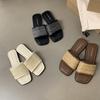 Fashion Summer Weave Women Beach Slippers Concise Open Toe Slide Ladies Outdoor Comfort Soft Sole Sandalias