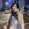 New Maillard Striped Thick Tassel Big Braid Plush Scarf Winter Warm Thickened Lazy Student Scarf