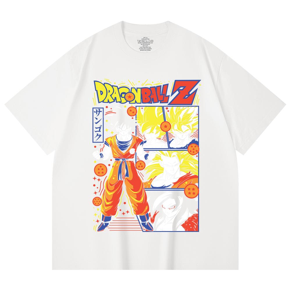 230 Gsm 100% Cotton Dragon Ball V56 Goku Print Unisex Heavy Cotton T Shirt