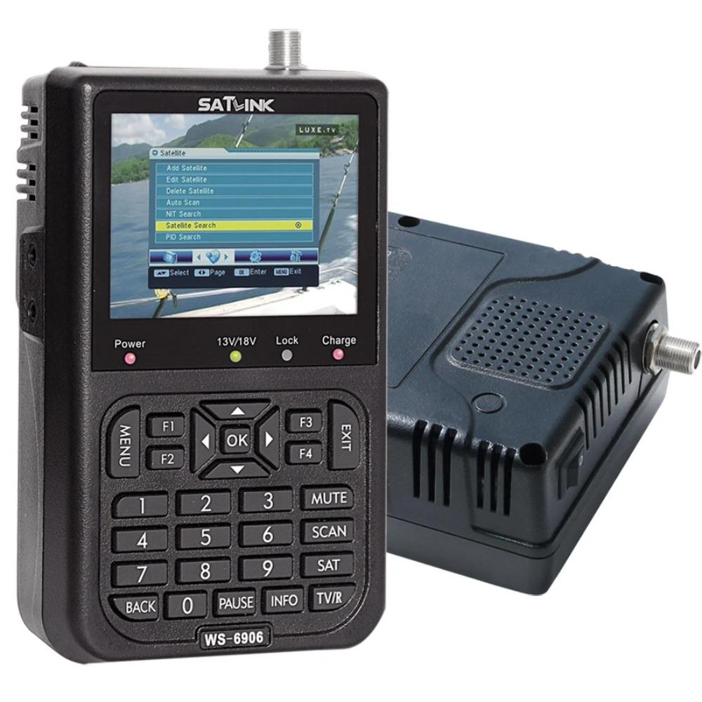 

WS6906 3,5-дюймовий РК-дисплей Цифровий супутниковий шукач сигналу DVB-S Вимірювач DVB S Цифровий супутниковий повний шукач FTA WS 6906 WS-6906 UK Plug чорний