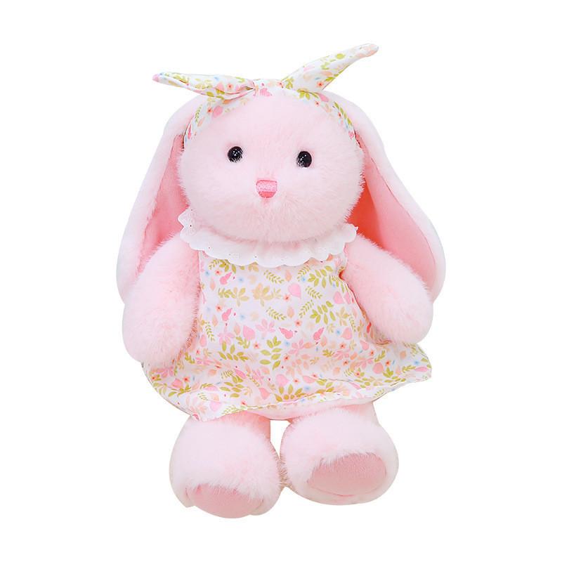 Plush Adorable Rabbit Toy With Floral Skirt For Kids Room Decor And Gift
