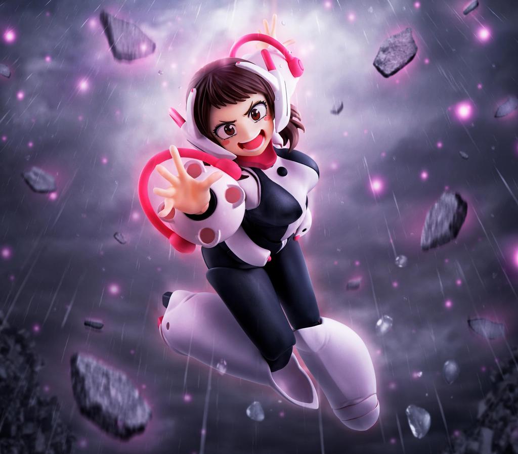 TAMASHII NATIONS My Hero Academia Ochaco ca. PVC ABS lackierte Actionfigur S.H.Figuarts Uraraka, 130mm, &