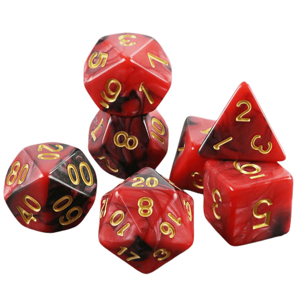 7 szt. Wielościenne kostki w mieszanych kolorach z tubą do DND TRPG RPG Cthulhu COC Gra planszowa Drużyna prowadząca Zestaw kości DND