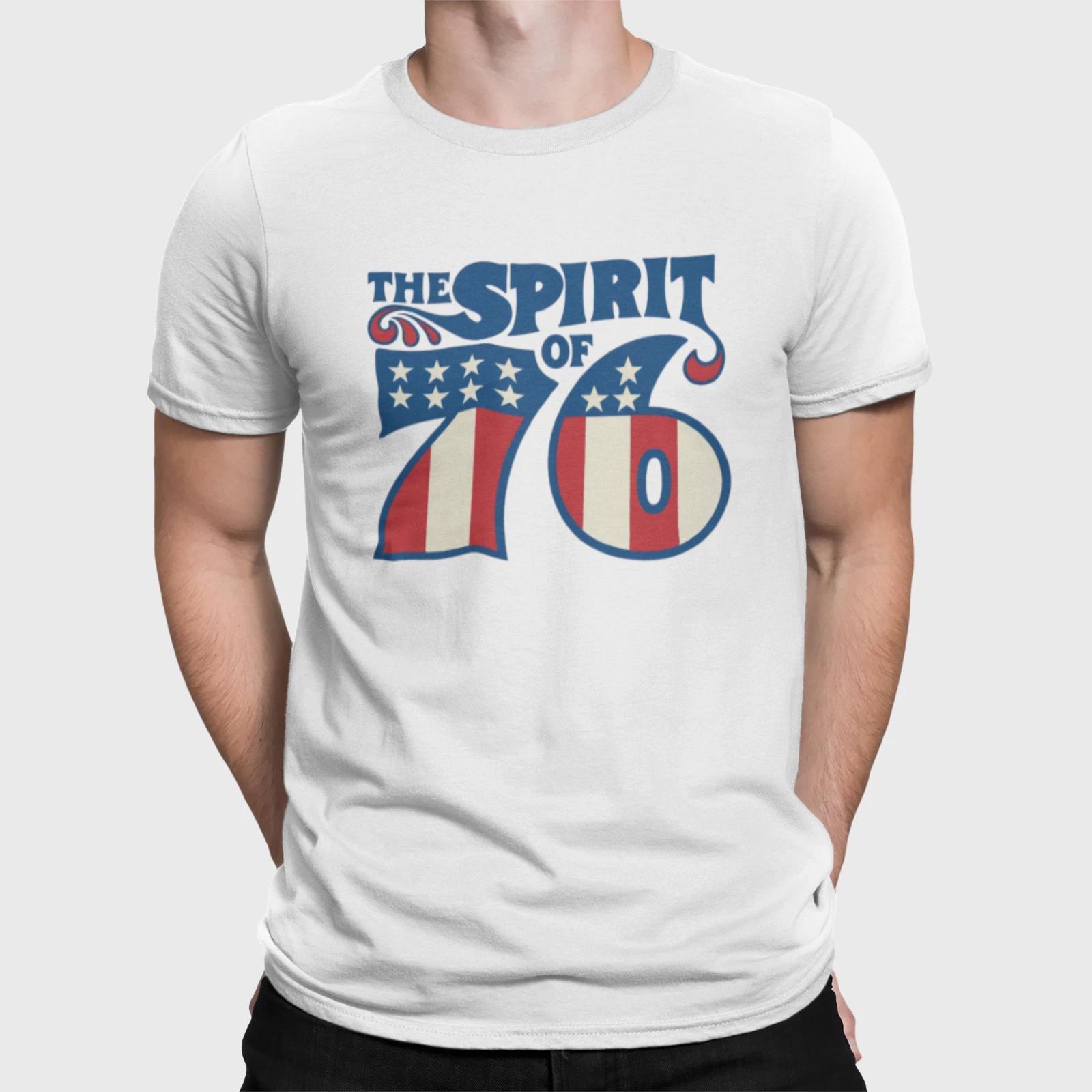 Spirit of 76 T-Shirt | Vintage American Flag Retro Patriotic Graphic Tee M