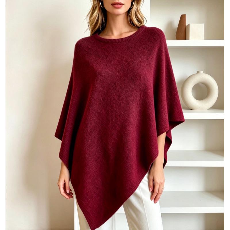 Damen Faux Kaschmir Fledermausärmel Umhang Schal Pullover - Herbst/Winter 2026 Kollektion