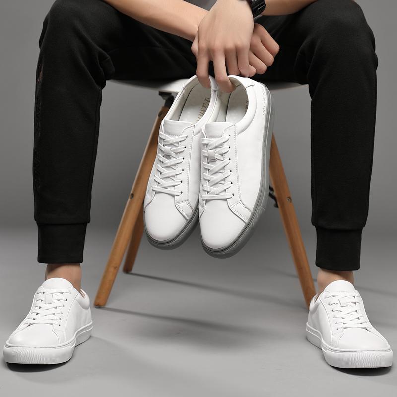 Genuine Leather Men Shoes Breathable Sneakers shoes Light Comfortable Men Casual shoes New Designer white shoes Loafers