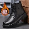 First Layer Cowhide Martin Boots Men's Genuine Leather Winter Fur Integrated Men's Boots Casual Wool Men's Leather Boots High Top Men's Shoes