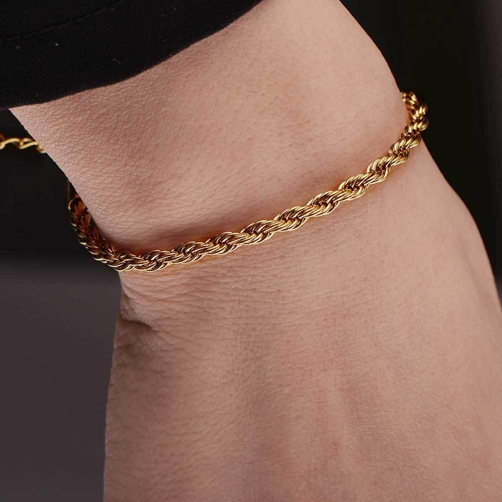 Non-Fading 316L Stainless Steel Rope Chain Necklace for Men & Unisex, Hip Hop Style