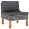 VidaXL 2x Eucalyptus Wood Outdoor Center Sofas Patio Center Sofa Terrace Furniture Garden Sofa Resin 315756