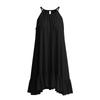 Spring Summer Sleeveless Pleated Halter Vacation Dress for Women