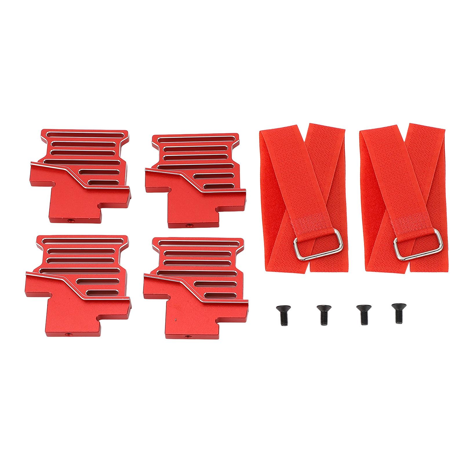 

4 Set RC Car Battery Raised Holder Set Aluminum Alloy Remote Control Car Battery Raised Mount for Tr Red