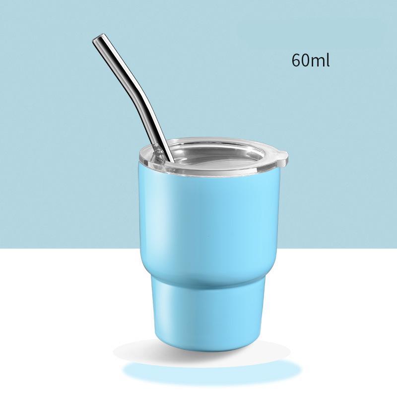 LMETJMA 2oz Mini Tumbler Double Stainless Steel Vacuum Cup Sublimation Shot Glass Tumblers Mugs with Straw and Lids JT228