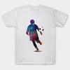 Men Black Print T-shirt Football Player Sport Art #Football No-Cut Transfer Paper Print Cotton Tshirt