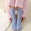 1 Pair Women Sleeping Socks Thickened Warm Fabric Coral Velvet Solid Color Socks Autumn Winter
