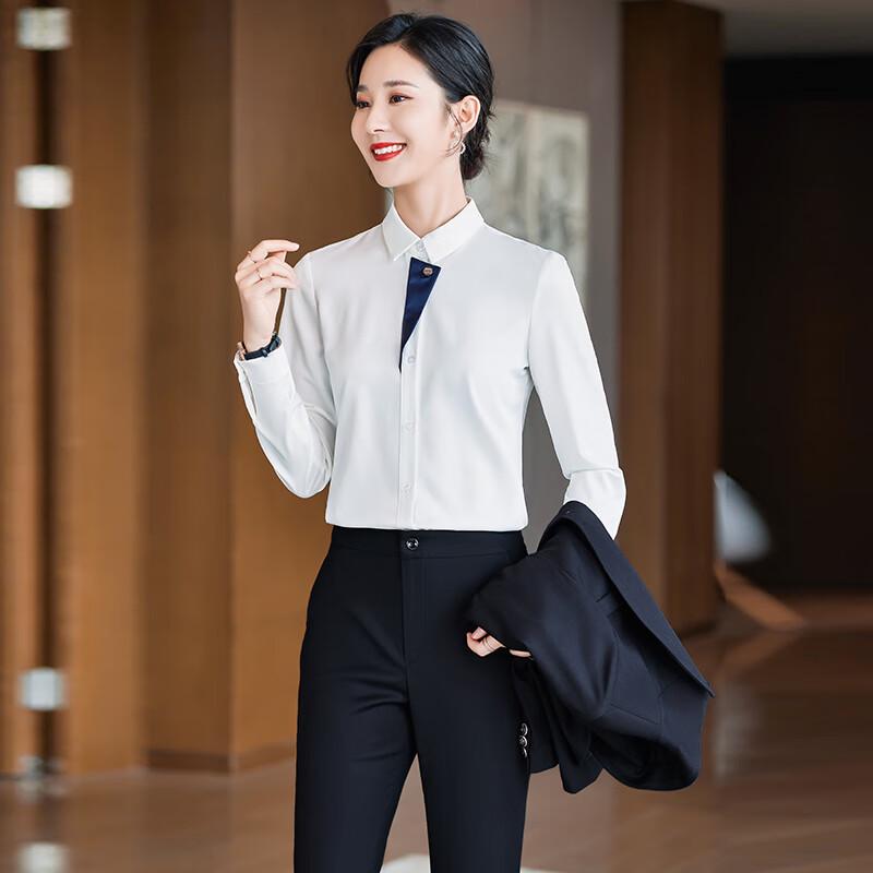 Women's Long Sleeve Small Square Collar Professional Shirt
