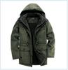 Men's American Plus Size Mid-Length Fleece-Lined Thick Cotton Coat for Sub-Zero Temperatures