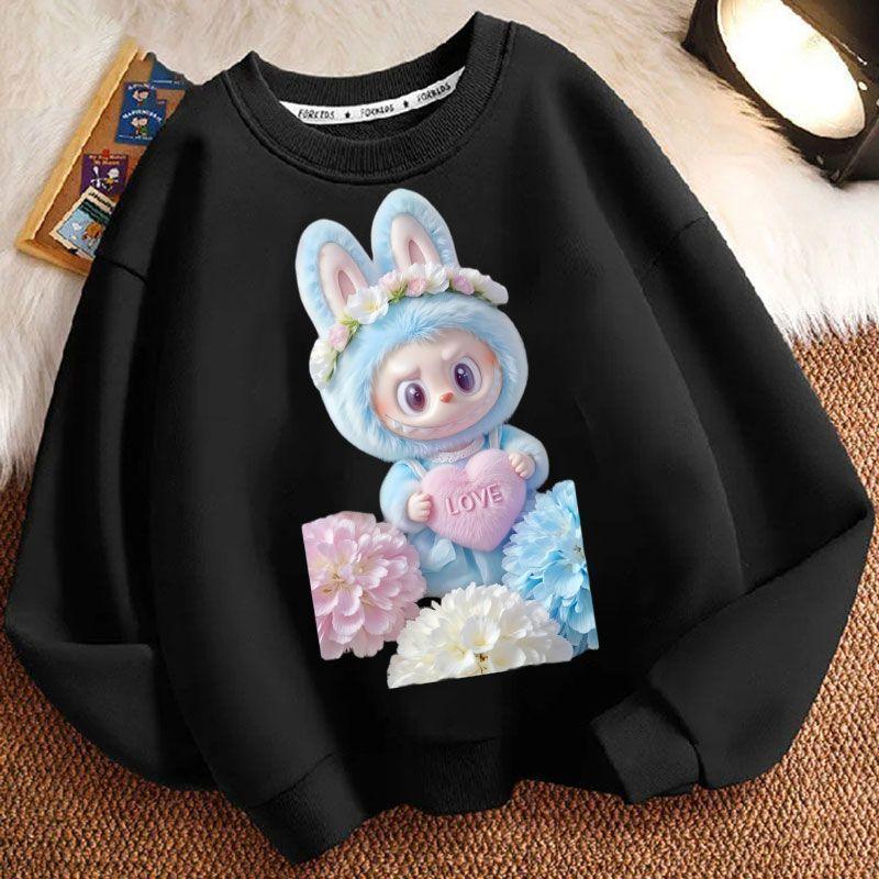 Children's Fashion Round-neck Hoodies, Long-sleeved Loose Hoodies for Boys and Girls In Spring and Autumn